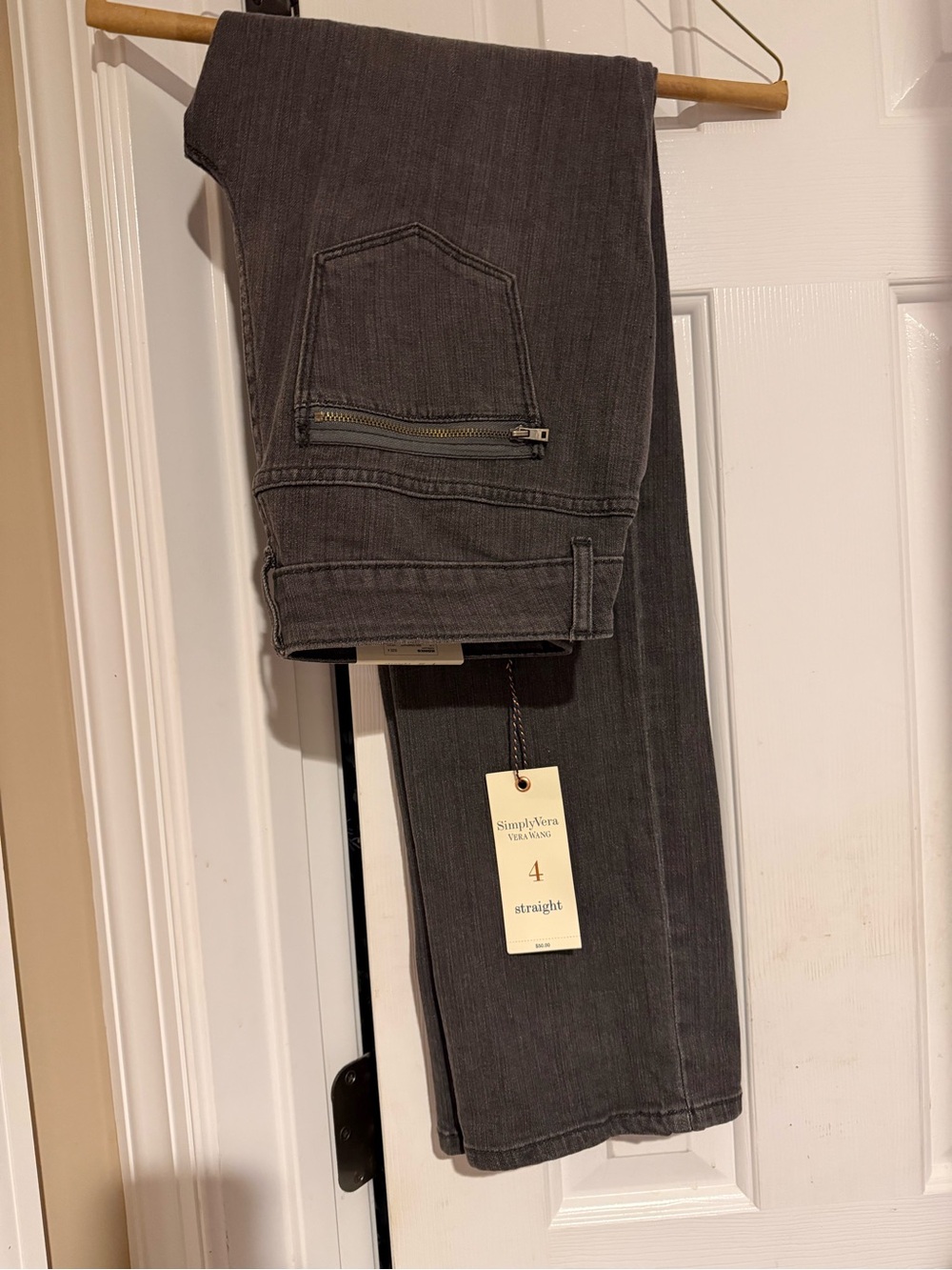 Simply Vera Vera Wang Straight Jeans - Dark Gray